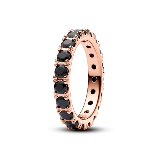 YJ Black Sparkling Row Eternity Ring