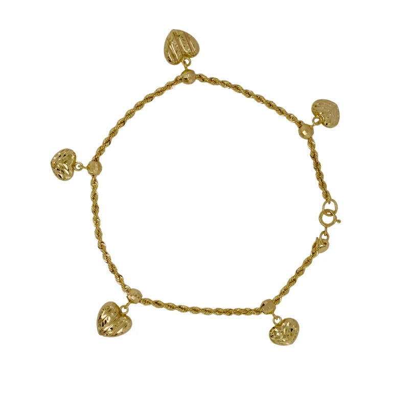 YJ Heart Charms Bracelet