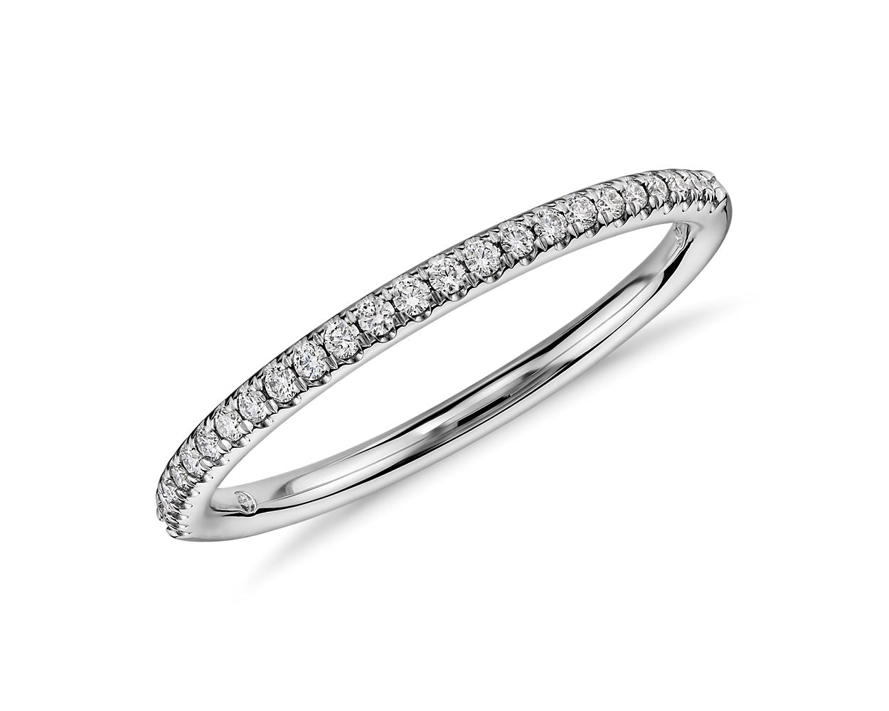YJ Petite Micropavé Diamond Ring In 14k White Gold