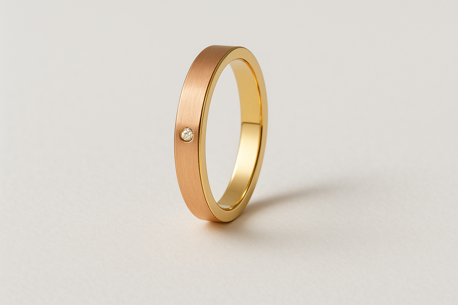 Two-tone ring standing upright